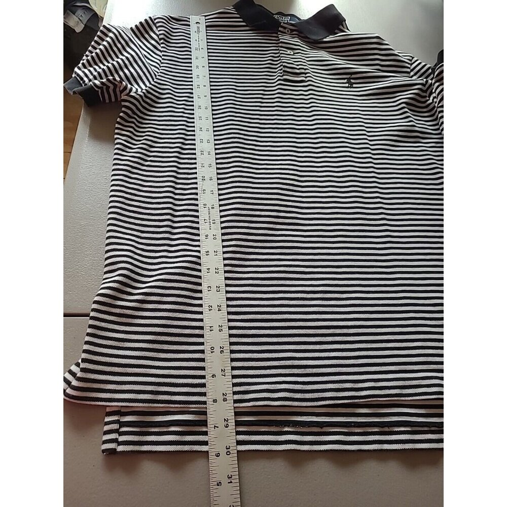VTG Polo Ralph Lauren Shirt Men's Size XL Black Stripe S/S 90s Y2K Preppy - Picture 11 of 11